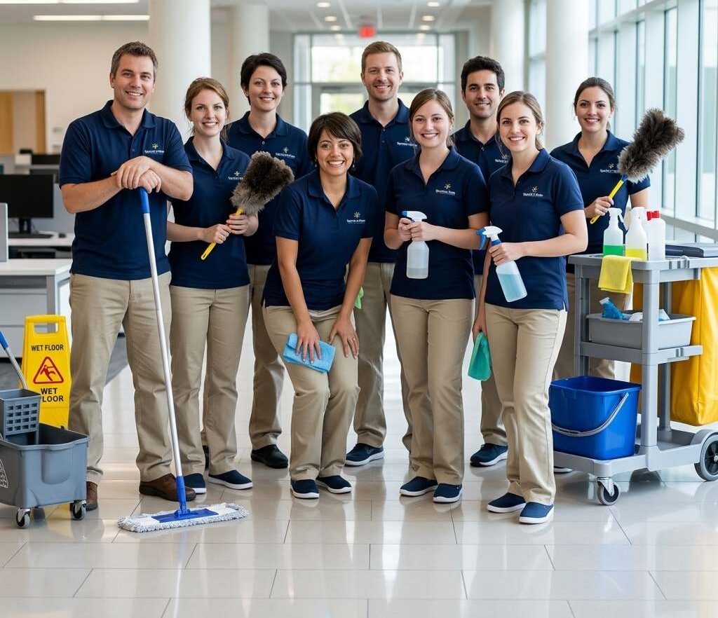 group photo of event cleaning chicago team