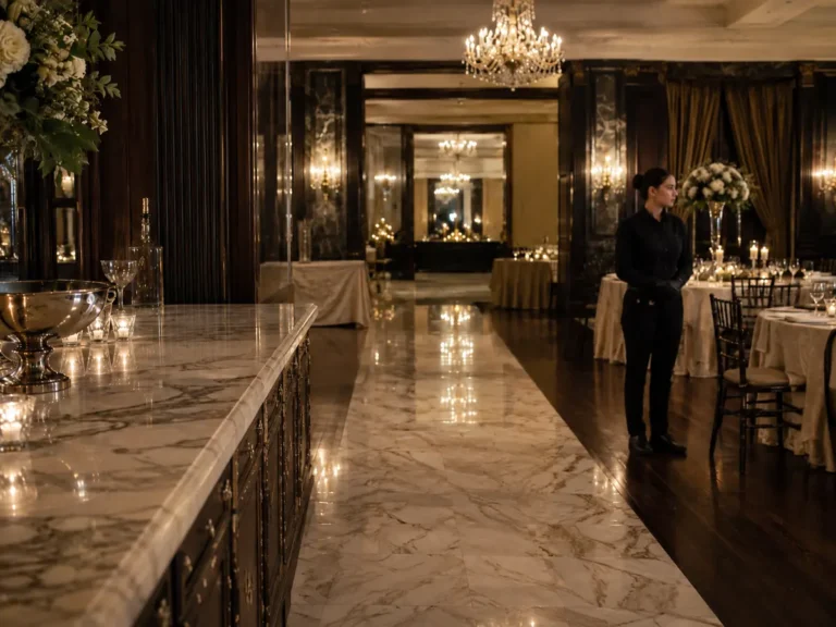Clean luxury event room ready after white-glove venue reset